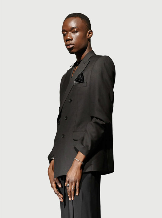 Satin Wrap Blazer