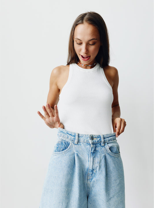 Strappy Ribbed Top